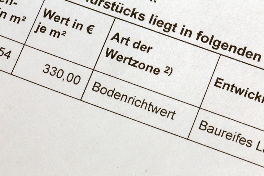 Dokument mit Bodenrichtwert